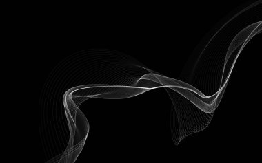 Parlayan soyut dalgalar ve soyut arkaplan ile koyu soyut arkaplan