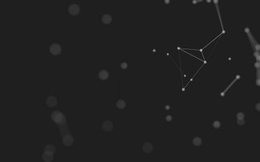 3d soyut arkaplan. Çokgen şekilli molekül teknolojisi, noktaları ve çizgileri birleştiriyor. Bağlantı yapısı. Büyük veri görselleştirmesi. 3d arkaplan. 