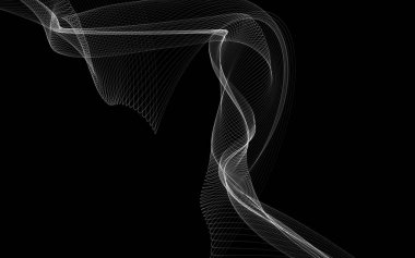 Parlayan soyut dalgalar ve soyut arkaplan ile koyu soyut arkaplan