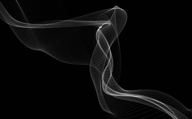 Parlayan soyut dalgalar ve soyut arkaplan ile koyu soyut arkaplan