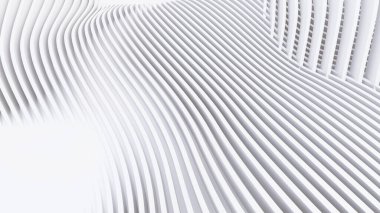 Soyut Eğri Şekiller. Beyaz Dairesel Arkaplan. Soyut arkaplan. 3d illüstrasyon