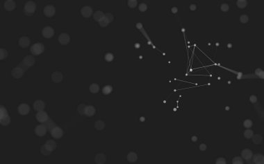 3d soyut arkaplan. Çokgen şekilli molekül teknolojisi, noktaları ve çizgileri birleştiriyor. Bağlantı yapısı. Büyük veri görselleştirmesi. 3d arkaplan. 