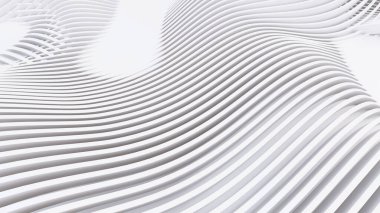 Soyut Eğri Şekiller. Beyaz Dairesel Arkaplan. Soyut arkaplan. 3d illüstrasyon