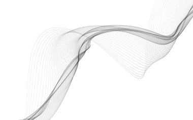 Beyaz zemin üzerinde tek renkli dalga çizgileri olan soyut bir arkaplan. Modern teknoloji arka planı.