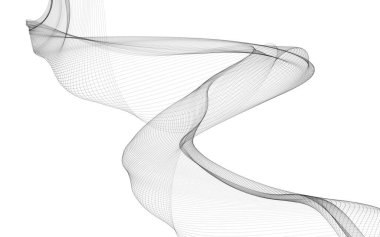 Beyaz zemin üzerinde tek renkli dalga çizgileri olan soyut bir arkaplan. Modern teknoloji arka planı.