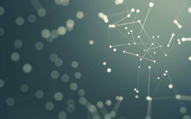 3d soyut arkaplan. Çokgen şekilli molekül teknolojisi, noktaları ve çizgileri birleştiriyor. Bağlantı yapısı. Büyük veri görselleştirmesi. 3d arkaplan.