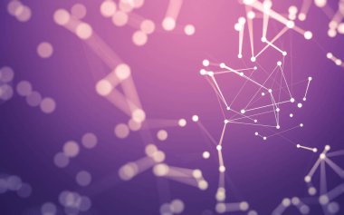 3d soyut arkaplan. Çokgen şekilli molekül teknolojisi, noktaları ve çizgileri birleştiriyor. Bağlantı yapısı. Büyük veri görselleştirmesi. 3d arkaplan.