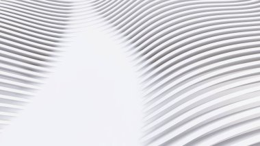 Soyut Eğri Şekiller. Beyaz Dairesel Arkaplan. Soyut arkaplan. 3d illüstrasyon