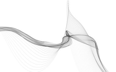 Beyaz zemin üzerinde tek renkli dalga çizgileri olan soyut bir arkaplan. Modern teknoloji arka planı.