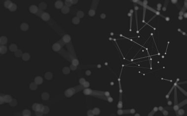 3d soyut arkaplan. Çokgen şekilli molekül teknolojisi, noktaları ve çizgileri birleştiriyor. Bağlantı yapısı. Büyük veri görselleştirmesi. 3d arkaplan. 