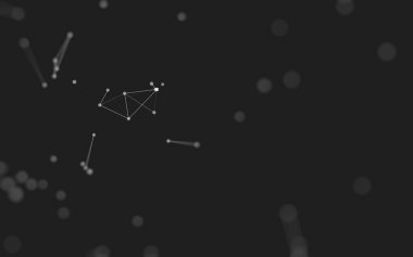 3d soyut arkaplan. Çokgen şekilli molekül teknolojisi, noktaları ve çizgileri birleştiriyor. Bağlantı yapısı. Büyük veri görselleştirmesi. 3d arkaplan. 