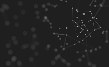 3d soyut arkaplan. Çokgen şekilli molekül teknolojisi, noktaları ve çizgileri birleştiriyor. Bağlantı yapısı. Büyük veri görselleştirmesi. 3d arkaplan. 