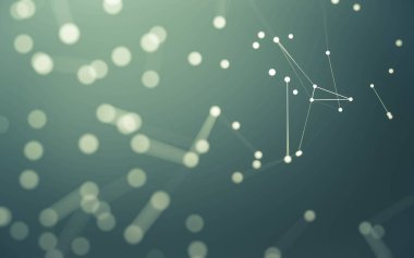 3d soyut arkaplan. Çokgen şekilli molekül teknolojisi, noktaları ve çizgileri birleştiriyor. Bağlantı yapısı. Büyük veri görselleştirmesi. 3d arkaplan.