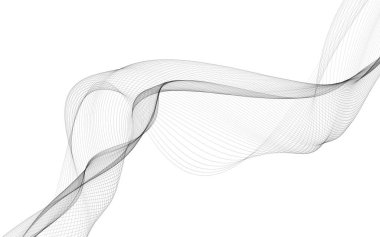 Beyaz zemin üzerinde tek renkli dalga çizgileri olan soyut bir arkaplan. Modern teknoloji arka planı.