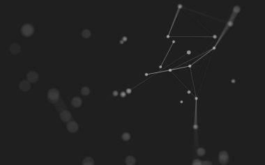 3d soyut arkaplan. Çokgen şekilli molekül teknolojisi, noktaları ve çizgileri birleştiriyor. Bağlantı yapısı. Büyük veri görselleştirmesi. 3d arkaplan. 