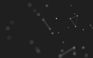 3d soyut arkaplan. Çokgen şekilli molekül teknolojisi, noktaları ve çizgileri birleştiriyor. Bağlantı yapısı. Büyük veri görselleştirmesi. 3d arkaplan. 