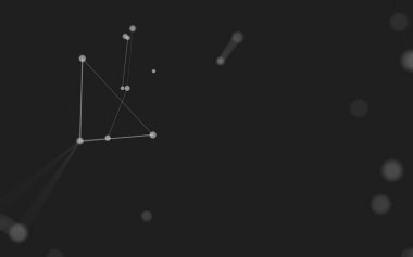 3d soyut arkaplan. Çokgen şekilli molekül teknolojisi, noktaları ve çizgileri birleştiriyor. Bağlantı yapısı. Büyük veri görselleştirmesi. 3d arkaplan. 