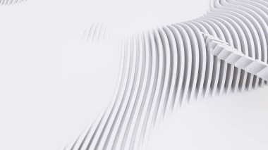 Soyut Eğri Şekiller. Beyaz Dairesel Arkaplan. Soyut arkaplan. 3d illüstrasyon