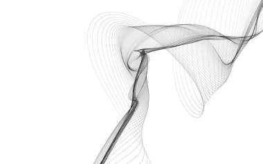 Beyaz zemin üzerinde tek renkli dalga çizgileri olan soyut bir arkaplan. Modern teknoloji arka planı.