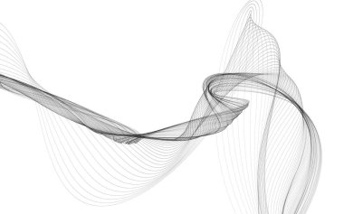 Beyaz zemin üzerinde tek renkli dalga çizgileri olan soyut bir arkaplan. Modern teknoloji arka planı.