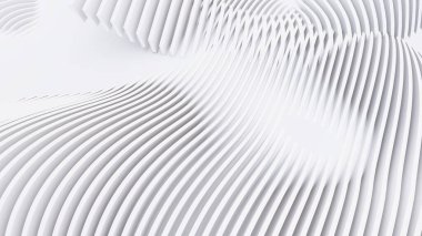 Soyut Eğri Şekiller. Beyaz Dairesel Arkaplan. Soyut arkaplan. 3d illüstrasyon