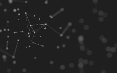 3d soyut arkaplan. Çokgen şekilli molekül teknolojisi, noktaları ve çizgileri birleştiriyor. Bağlantı yapısı. Büyük veri görselleştirmesi. 3d arkaplan. 