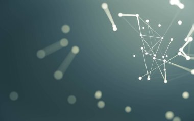 3d soyut arkaplan. Çokgen şekilli molekül teknolojisi, noktaları ve çizgileri birleştiriyor. Bağlantı yapısı. Büyük veri görselleştirmesi. 3d arkaplan.