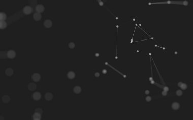 3d soyut arkaplan. Çokgen şekilli molekül teknolojisi, noktaları ve çizgileri birleştiriyor. Bağlantı yapısı. Büyük veri görselleştirmesi. 3d arkaplan. 