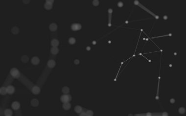 3d soyut arkaplan. Çokgen şekilli molekül teknolojisi, noktaları ve çizgileri birleştiriyor. Bağlantı yapısı. Büyük veri görselleştirmesi. 3d arkaplan. 