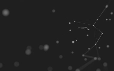 3d soyut arkaplan. Çokgen şekilli molekül teknolojisi, noktaları ve çizgileri birleştiriyor. Bağlantı yapısı. Büyük veri görselleştirmesi. 3d arkaplan. 