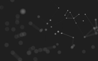 3d soyut arkaplan. Çokgen şekilli molekül teknolojisi, noktaları ve çizgileri birleştiriyor. Bağlantı yapısı. Büyük veri görselleştirmesi. 3d arkaplan. 