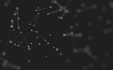 3d soyut arkaplan. Çokgen şekilli molekül teknolojisi, noktaları ve çizgileri birleştiriyor. Bağlantı yapısı. Büyük veri görselleştirmesi. 3d arkaplan. 