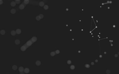 3d soyut arkaplan. Çokgen şekilli molekül teknolojisi, noktaları ve çizgileri birleştiriyor. Bağlantı yapısı. Büyük veri görselleştirmesi. 3d arkaplan. 