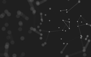 3d soyut arkaplan. Çokgen şekilli molekül teknolojisi, noktaları ve çizgileri birleştiriyor. Bağlantı yapısı. Büyük veri görselleştirmesi. 3d arkaplan. 