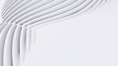 Soyut Eğri Şekiller. Beyaz Dairesel Arkaplan. Soyut arkaplan. 3d illüstrasyon