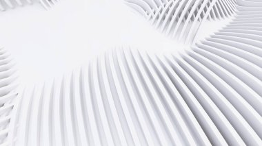 Soyut Eğri Şekiller. Beyaz Dairesel Arkaplan. Soyut arkaplan. 3d illüstrasyon