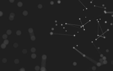 3d soyut arkaplan. Çokgen şekilli molekül teknolojisi, noktaları ve çizgileri birleştiriyor. Bağlantı yapısı. Büyük veri görselleştirmesi. 3d arkaplan. 