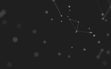 3d soyut arkaplan. Çokgen şekilli molekül teknolojisi, noktaları ve çizgileri birleştiriyor. Bağlantı yapısı. Büyük veri görselleştirmesi. 3d arkaplan. 