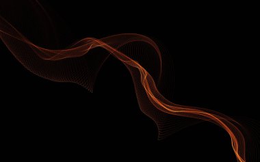 Parlayan soyut dalgalar ve soyut arkaplan ile koyu soyut arkaplan