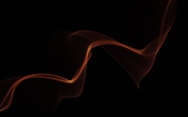 Parlayan soyut dalgalar ve soyut arkaplan ile koyu soyut arkaplan
