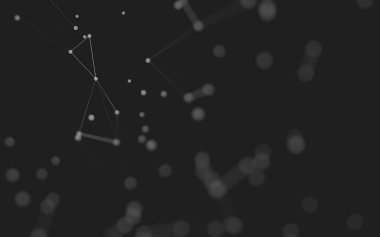 3d soyut arkaplan. Çokgen şekilli molekül teknolojisi, noktaları ve çizgileri birleştiriyor. Bağlantı yapısı. Büyük veri görselleştirmesi. 3d arkaplan. 