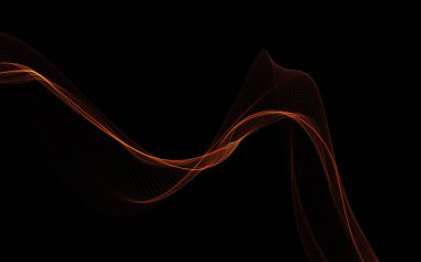 Parlayan soyut dalgalar ve soyut arkaplan ile koyu soyut arkaplan