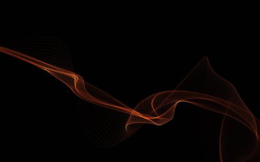 Parlayan soyut dalgalar ve soyut arkaplan ile koyu soyut arkaplan