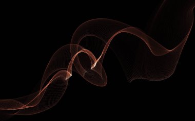 Parlayan soyut dalgalar ve soyut arkaplan ile koyu soyut arkaplan