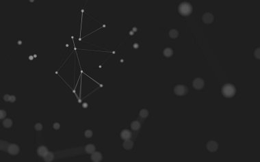 3d soyut arkaplan. Çokgen şekilli molekül teknolojisi, noktaları ve çizgileri birleştiriyor. Bağlantı yapısı. Büyük veri görselleştirmesi. 3d arkaplan. 