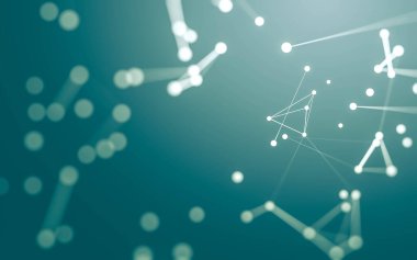 3d soyut arkaplan. Çokgen şekilli molekül teknolojisi, noktaları ve çizgileri birleştiriyor. Bağlantı yapısı. Büyük veri görselleştirmesi. 3d arkaplan.