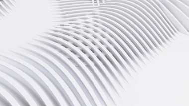 Soyut Eğri Şekiller. Beyaz Dairesel Arkaplan. Soyut arkaplan. 3d illüstrasyon