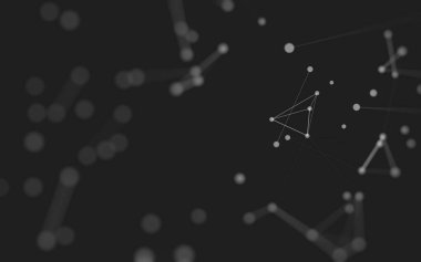 3d soyut arkaplan. Çokgen şekilli molekül teknolojisi, noktaları ve çizgileri birleştiriyor. Bağlantı yapısı. Büyük veri görselleştirmesi. 3d arkaplan. 