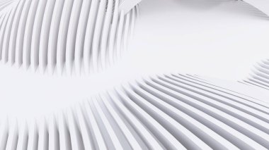 Soyut Eğri Şekiller. Beyaz Dairesel Arkaplan. Soyut arkaplan. 3d illüstrasyon