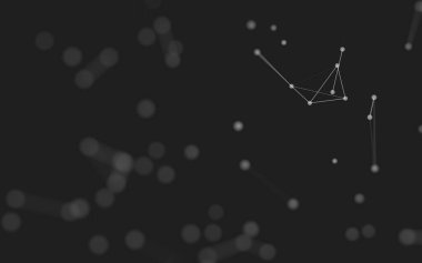 3d soyut arkaplan. Çokgen şekilli molekül teknolojisi, noktaları ve çizgileri birleştiriyor. Bağlantı yapısı. Büyük veri görselleştirmesi. 3d arkaplan. 